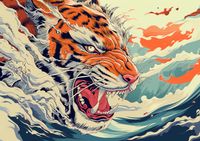 Plakat 42x29,7cm Tygrys Na Fali