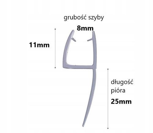 Uszczelka do kabiny prysznicowej piórko 8mm 200cm na Arena.pl