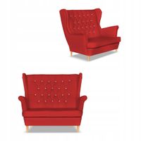 Sofa kanapa uszak Gaja ekoskóra skandynawska  czerwona