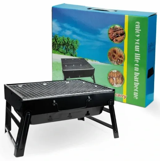 GRILL TURYSTYCZNY PRZENOŚNY SKŁADANY WALIZKA Kempingowy Prostokatny zdjęcie 8