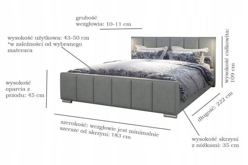 Łóżko 160x200 2 Zagłowia Panele Fancy Sypialnia_pl + POJEMNIK + STELAŻ na Arena.pl