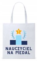 Dzień Nauczyciela Prezent Torba Eco Biała Shopper Z Nadrukiem Ze Zdjęciem