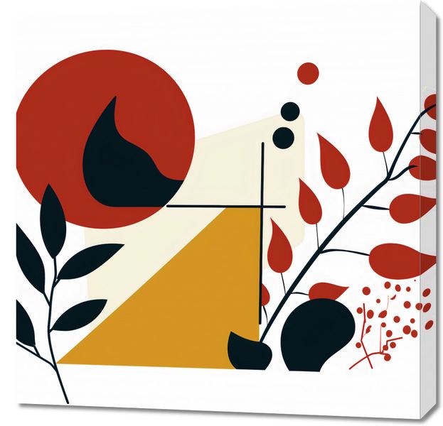 Obraz 70x70cm Ogień i Flora zdjęcie 1