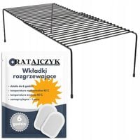 Metalowa półka wstawiana kuchenna regulowana długość czarna od 33 do