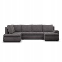 KANAPA NAROŻNIK FORESTA XXL Z OTOMANĄ CIEMNY SZARY POSO SZTRUKS