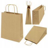 Torba papierowa torebka A5 18x8x22,5 brąz 50 szt