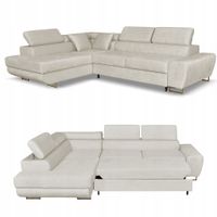 Narożnik rogówka rozkładany f spania Bosso lewy Family meble beżowy welur