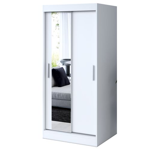 Szafa Przesuwna 90 cm SOFIA Antracyt Garderoba Listwy 2 Wnętrza na Arena.pl