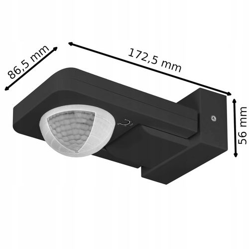 CZUJNIK RUCHU ZMIERZCHU ZEWNĘTRZNY LED CZUJKA REGULACJA 360 20M CZARNY na Arena.pl