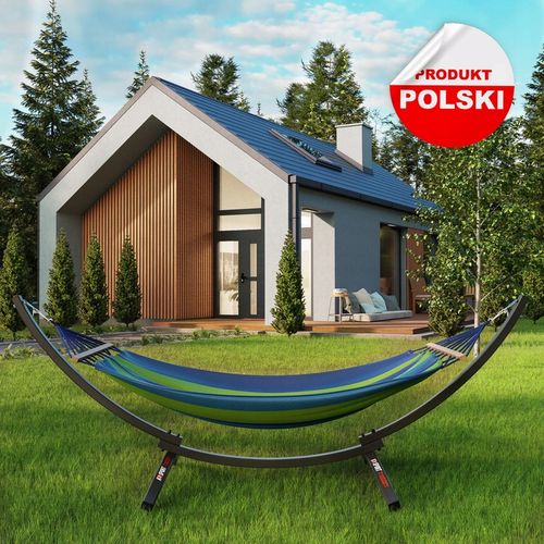 Hamak ze stelażem ogrodowy dwuosobowy stelaż do hamaka stalowy POLSKI na Arena.pl