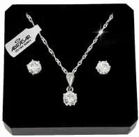 KOMPLET BIŻUTERII SREBRNEJ CYRKONIE dla NIEJ NA PREZENT SREBRO PRÓBA 925