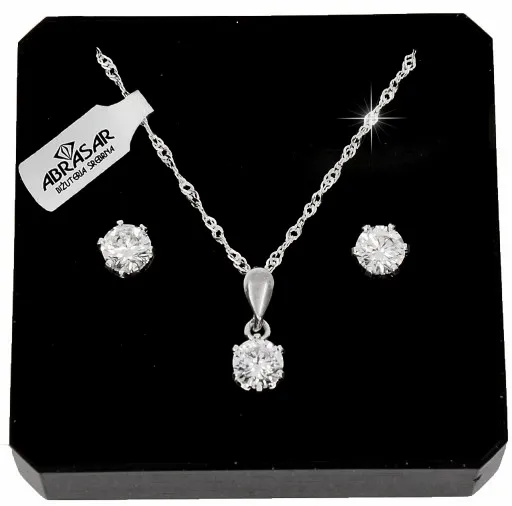 KOMPLET BIŻUTERII SREBRNEJ CYRKONIE dla NIEJ NA PREZENT SREBRO PRÓBA 925 zdjęcie 1