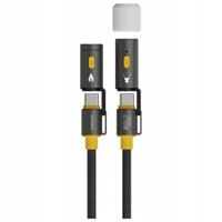 KABEL USB-C 4SMARTS EXPLORER 3W1 ZAPALNICZKA LATARKA 240W 1.5M CZARNY