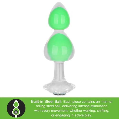 Gemoria Silicone Butt Plug (Glow-In-The-Dark) - Green na Arena.pl