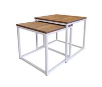 Stolik kawowy 2W1 orzech podstawa biała