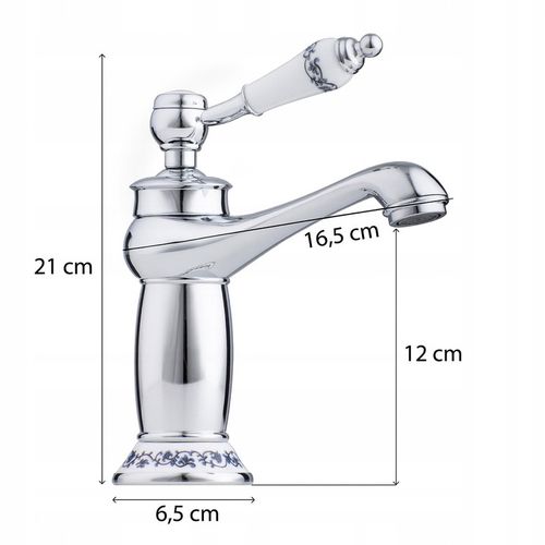 Bateria umywalkowa stojąca retro chrom łazienkowa srebrna kran YOKA HOME na Arena.pl