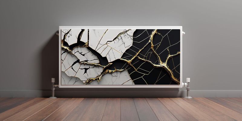 Magnetyczna MATA Na Kaloryfer Popękany MARMUR Abstrakcja 110cm x 60cm zdjęcie 3