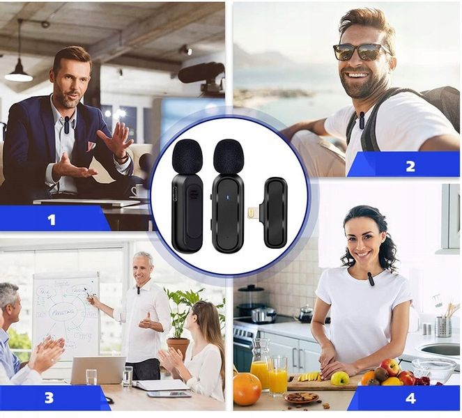 2X MIKROFON KRAWATOWY IPHONE BEZPRZEWODOWY + ETUI zdjęcie 3