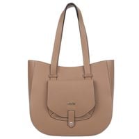VEZZE torebka damska skórzana shopper z długimi rączkami V548 c.beżowa