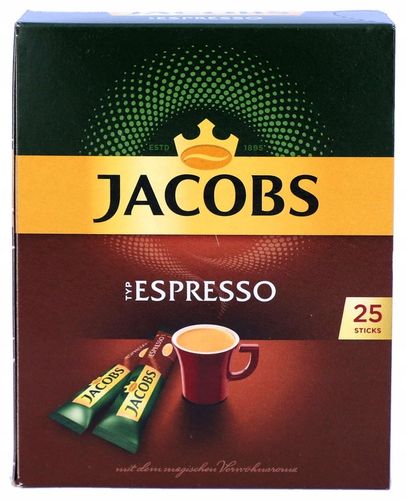 Kawa rozpuszczalna Jacobs Espresso w saszetkach 3x25 saszetek 45g z Niemiec na Arena.pl