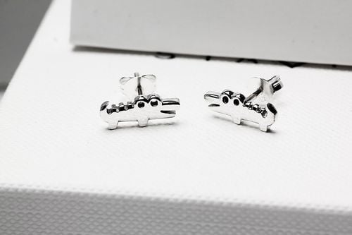 srebrne kolczyki krokodylki na Arena.pl