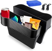 Organizer Samochodowy 2 Sztuki Między Fotel z Uchwytem na Kubek Czarne Szwy