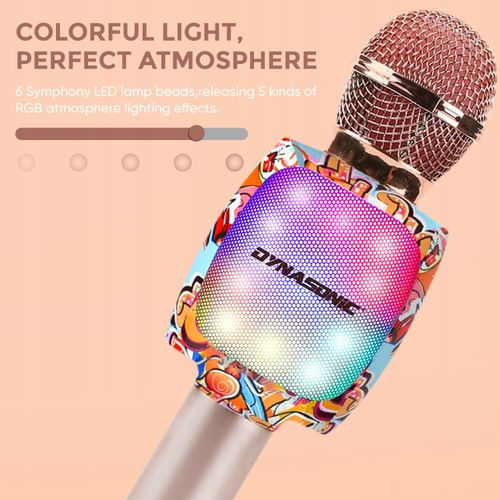 DYNASONIC Mikrofon Karaoke Bluetooth Dla Dzieci Bezprzewodowy Z LED na Arena.pl