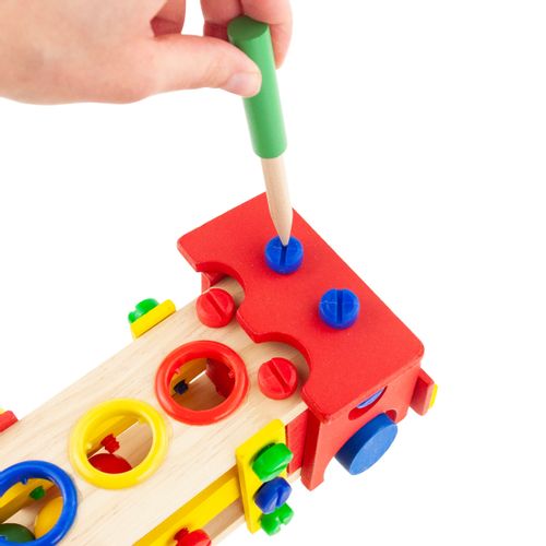 DREWNIANE AUTO DUŻY SAMOCHÓD KLOCKI MŁOTEK na Arena.pl