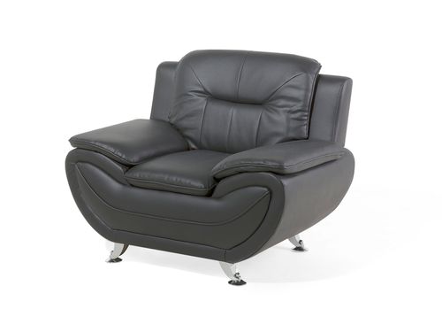 Fotel ekoskóra szary LEIRA na Arena.pl