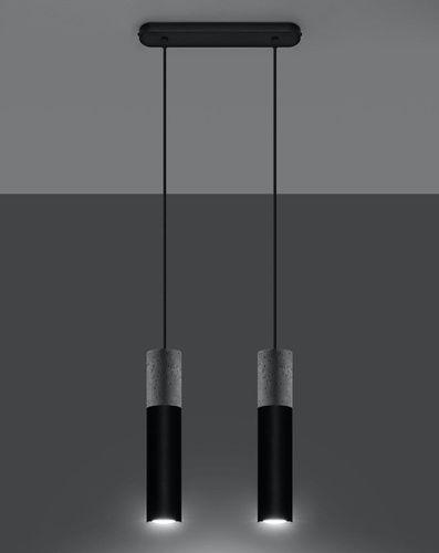 Wisząca LAMPA skandynawska SL.0651 metalowa OPRAWA zwis tuby beton czarne na Arena.pl