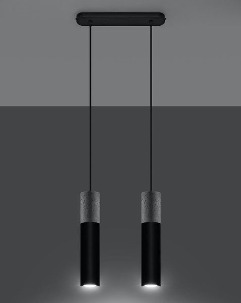 Wisząca LAMPA skandynawska SL.0651 metalowa OPRAWA zwis tuby beton czarne zdjęcie 2