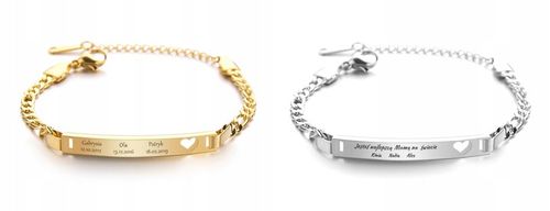BRANSOLETKA z GRAWEREM imiona DZIECI pary kolory na Arena.pl
