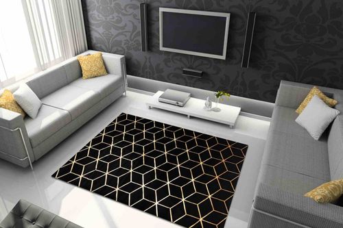 RUG/LU/MOSSE/HEXAGON2/BLACK+GOLD/70x200 na Arena.pl