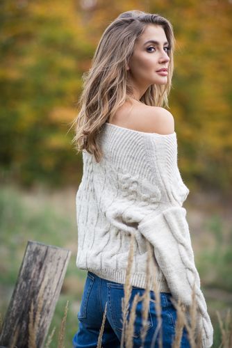 Sweter F838 Ecru S/M na Arena.pl