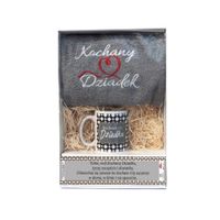 zestaw prezentowy z szarym ręcznikiem "kochany dziadek " i kubek