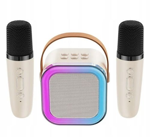 PRZENOŚNY GŁOŚNIK BLUETOOTH KARAOKE 2 MIKROFONY ZESTAW USB SD MINI JACK RGB na Arena.pl