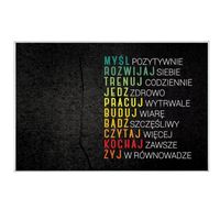 Myśl, rozwijaj, trenuj - czarny - magnes szklany