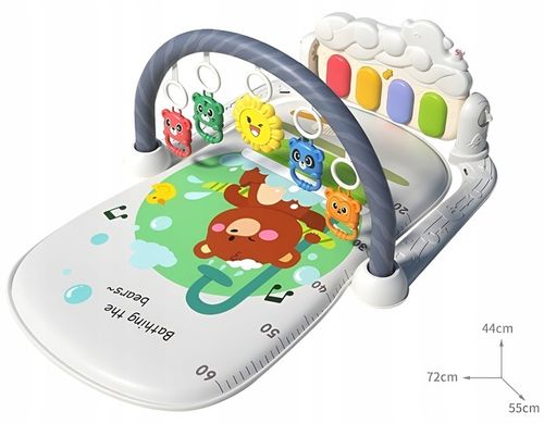 Mata Edukacyjna Interaktywna 3w1 z Pianinkiem Grzechotki dla Niemowląt 0+ na Arena.pl