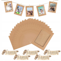 50x RAMKI NA ZDJĘCIA Z PAPIERU ZESTAW + KLAMERKI + LINKI DO PODWIESZANIA
