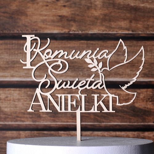 TOPPER dekoracja imię KOMUNIA ŚWIĘTA NAPIS NA TORT na Arena.pl