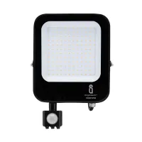 Halogen LED 100W z czujnikiem ruchu czarny neutralny do biura