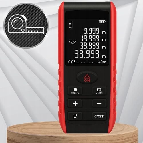 DALMIERZ LASEROWY 50M KĄTOMIERZ CYFROWY MIERNIK POZIOMICA LASEROWA LED na Arena.pl