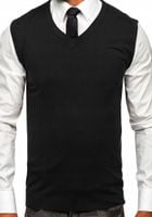 Bezrękawnik pulower sweter męski bez rękawów kamizelka męska M czarny