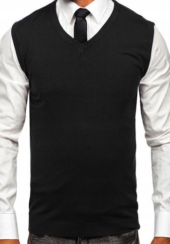 Bezrękawnik pulower sweter męski bez rękawów kamizelka męska M czarny na Arena.pl