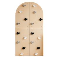 Ścianka wspinaczkowa Lama 4 panele drewno 120×60cm + 18 czarno-białych chwytów