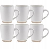 2 x Zestaw 6 kubków porcelanowych Florina Lila 360 ml kremowe nakrapiane