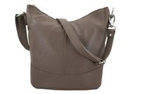 Modna torebka włoska skórzana - Beżowa ciemna