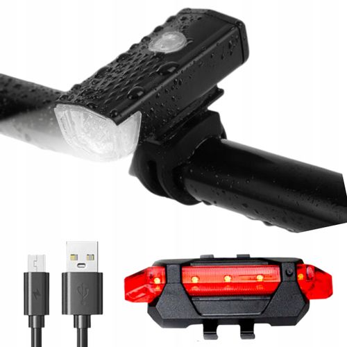 LAMPKA ROWEROWA LED TYŁ PRZÓD DO ROWERU ZESTAW USB ŚWIATŁO BIAŁE I CZERWONE na Arena.pl