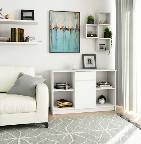 KOMODA B-17 120 cm 1 SZUFLADA 1 DRZWI PK BIAŁA na Arena.pl