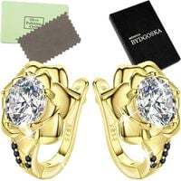 Srebrne kolczyki dla kobiety róże srebro próba 925 pozłacane oryginalne